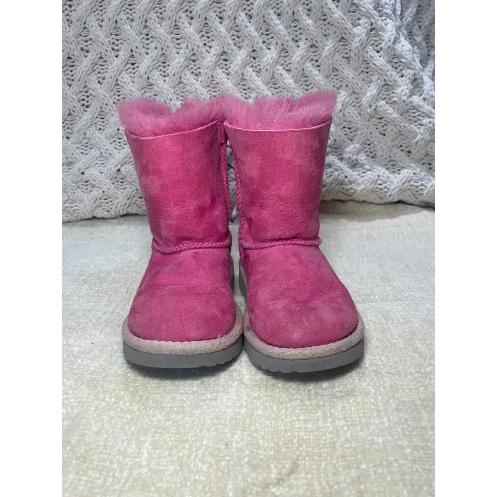 Ugg toddler girl pink bow boots size 7